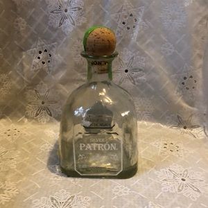 Silver patron tequila bottle